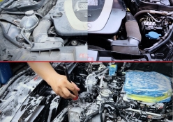 Vệ sinh khoang máy V6 Mercedes E300